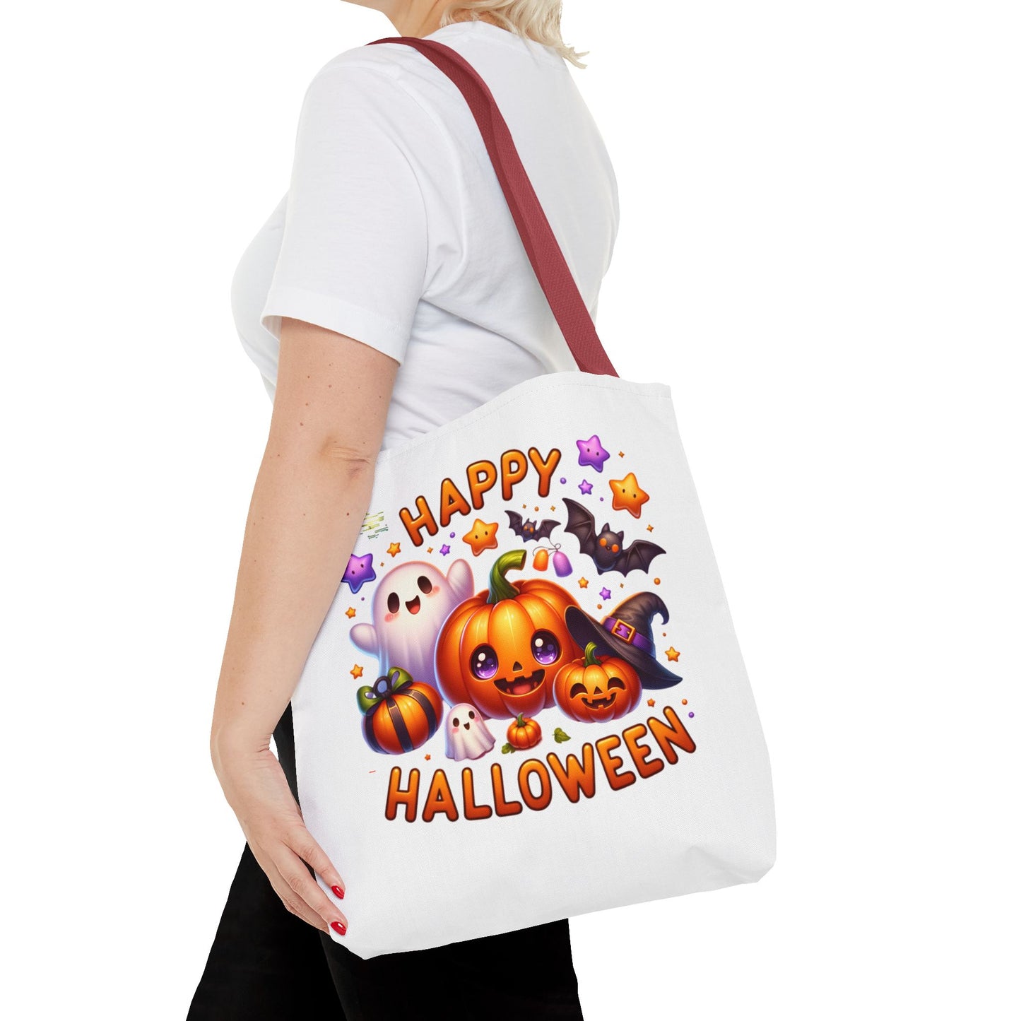 Cute Halloween Ghost Pumpkin Tote Bag