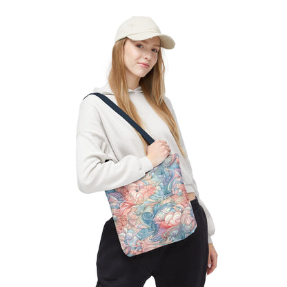 Artistic Tote Bag with a Colorful Swirl Design