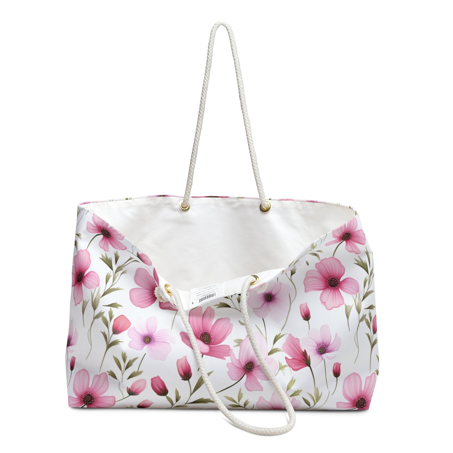 Personalized Pink Floral Weekender Bag