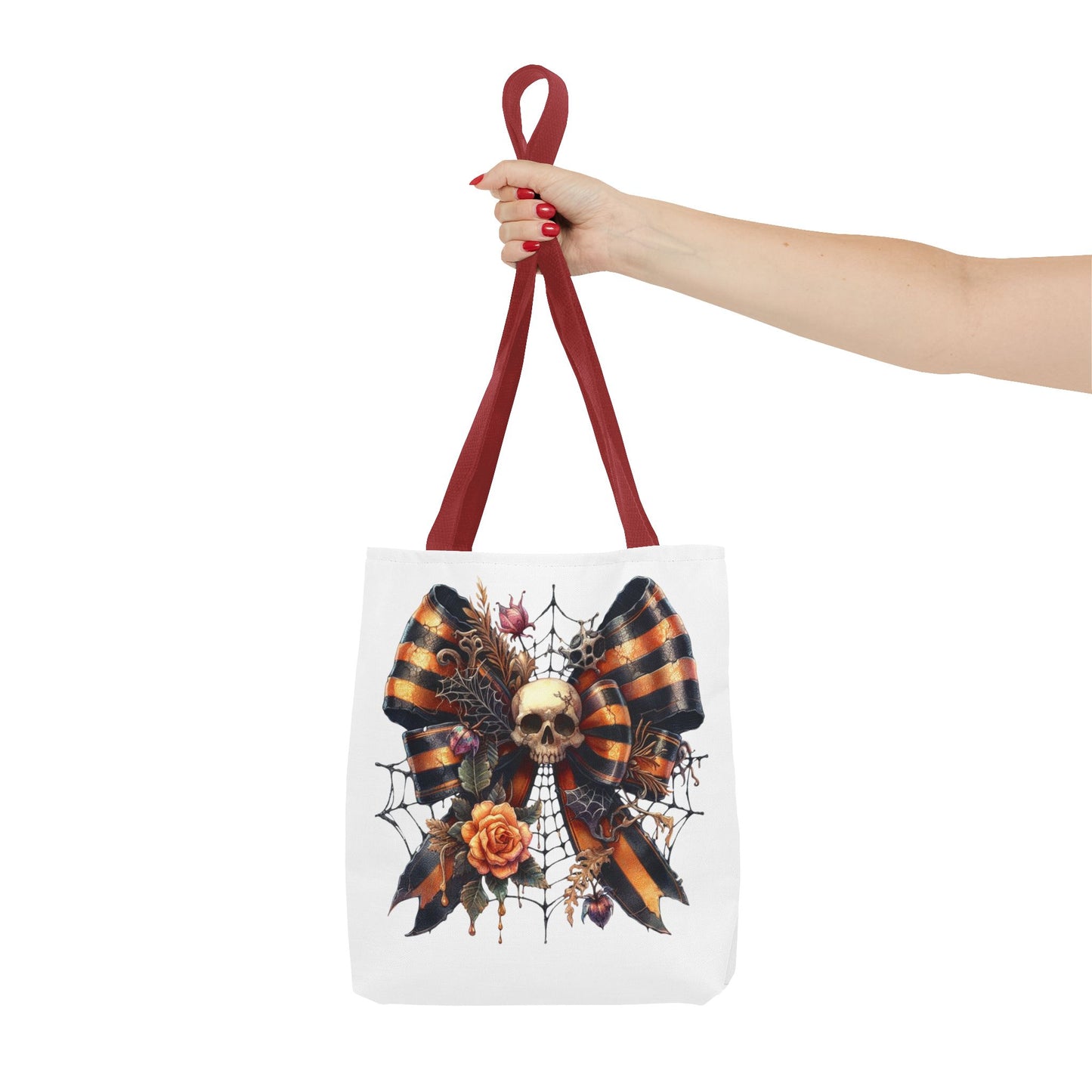 Halloween Skull & Ribbon Tote Bag