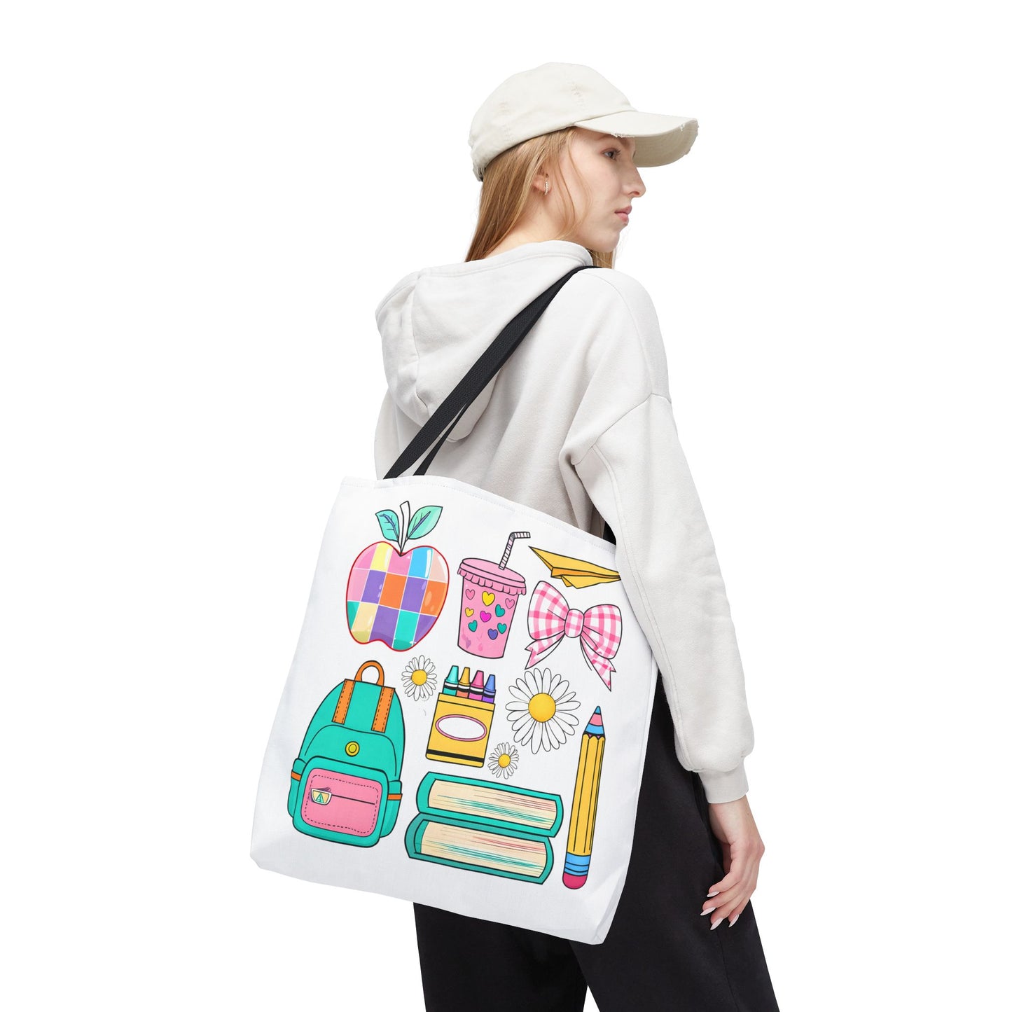 Colorful School Supplies Tote Bag, Perfect for Students & Teachers