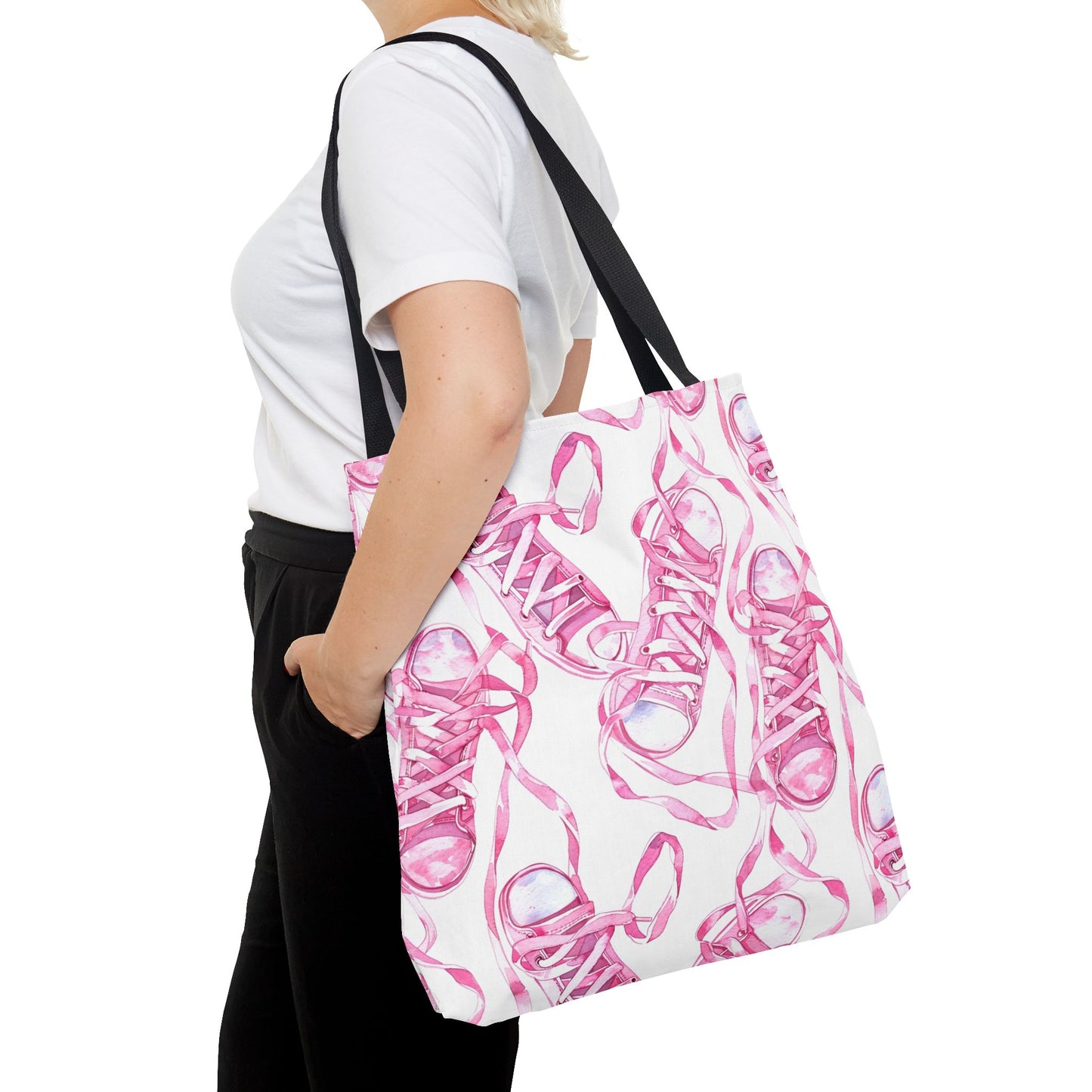 Cute Pink Sneakers Tote Bag for the Sports Lover
