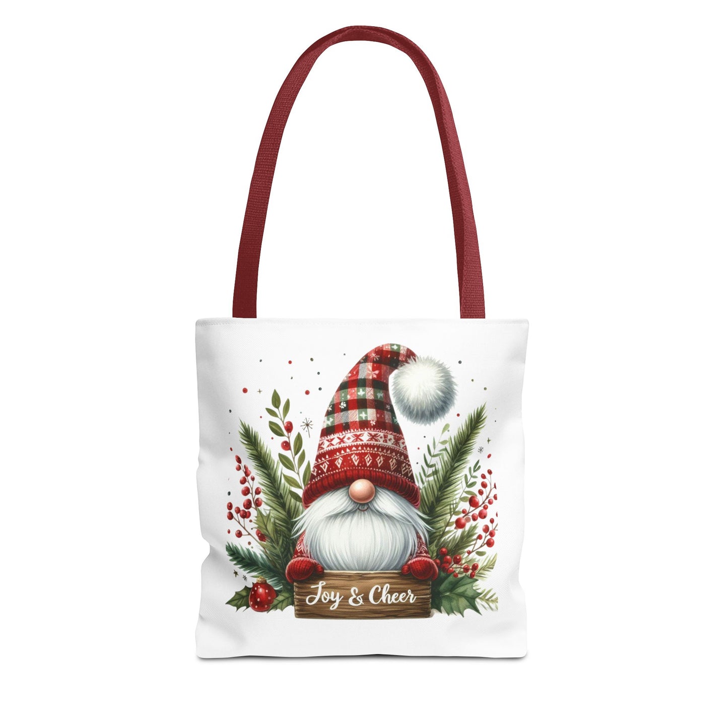 Christmas Gnome Tote Bag - Joy & Cheer Holiday Shopper