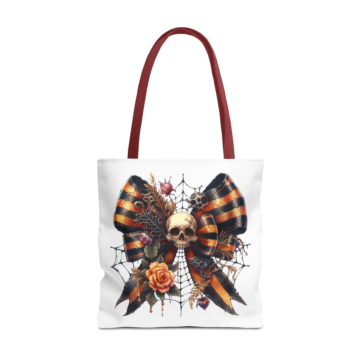 Halloween Skull & Ribbon Tote Bag
