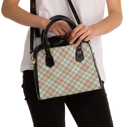 Vintage Pastel Plaid Shoulder Handbag
