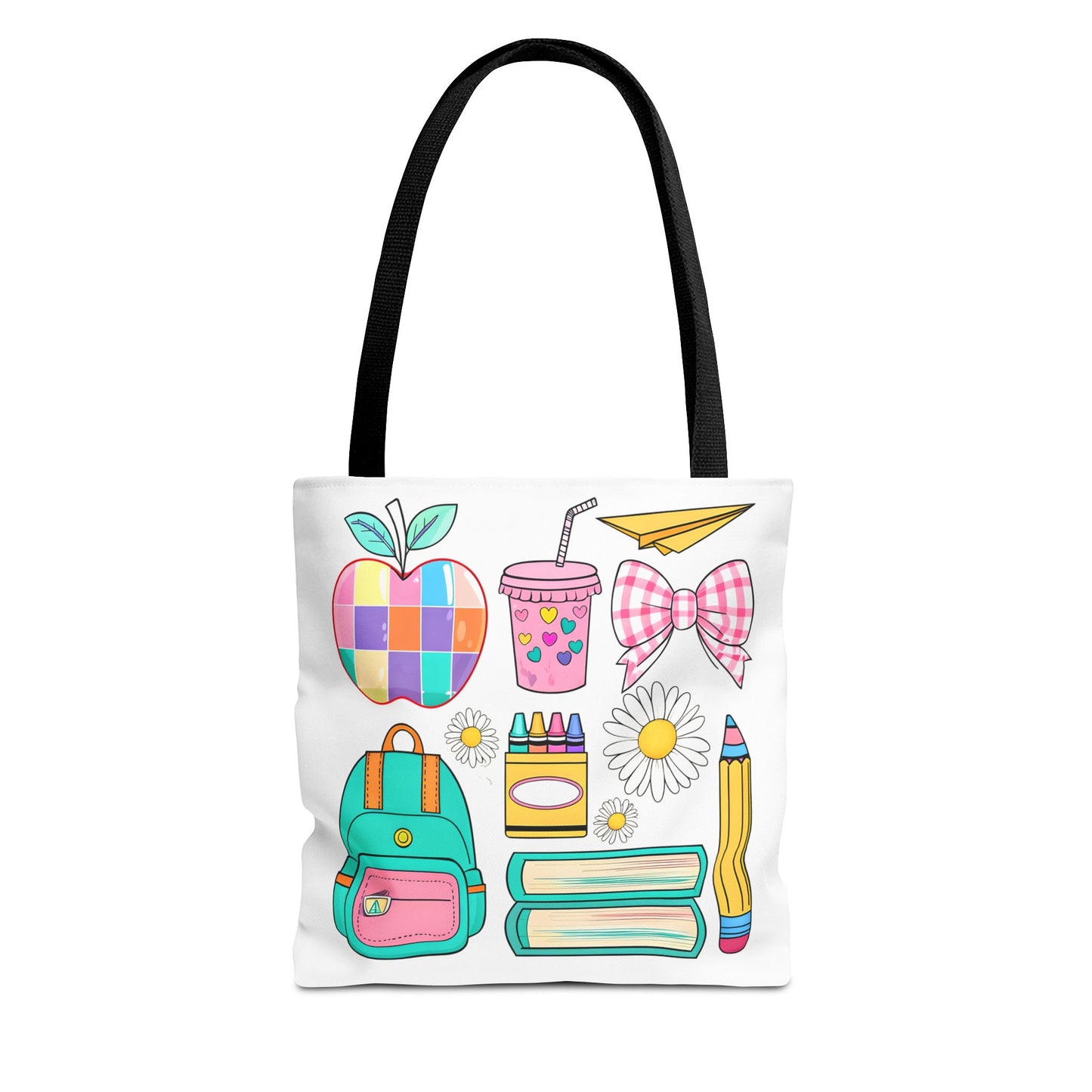 Colorful School Supplies Tote Bag, Perfect for Students & Teachers