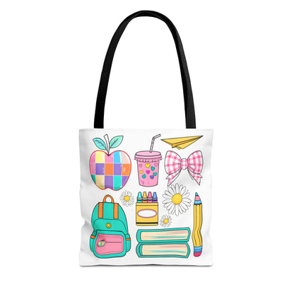 Colorful School Supplies Tote Bag, Perfect for Students & Teachers