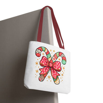 Candy Cane Holiday Tote Bag