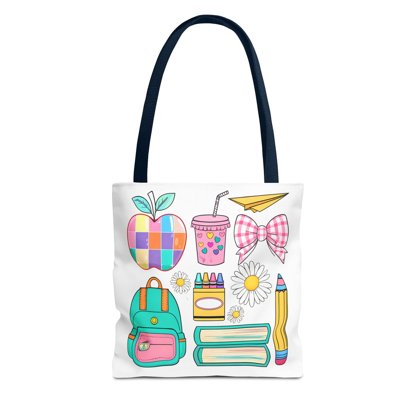 Colorful School Supplies Tote Bag, Perfect for Students & Teachers