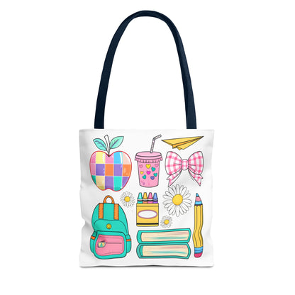 Colorful School Supplies Tote Bag, Perfect for Students & Teachers