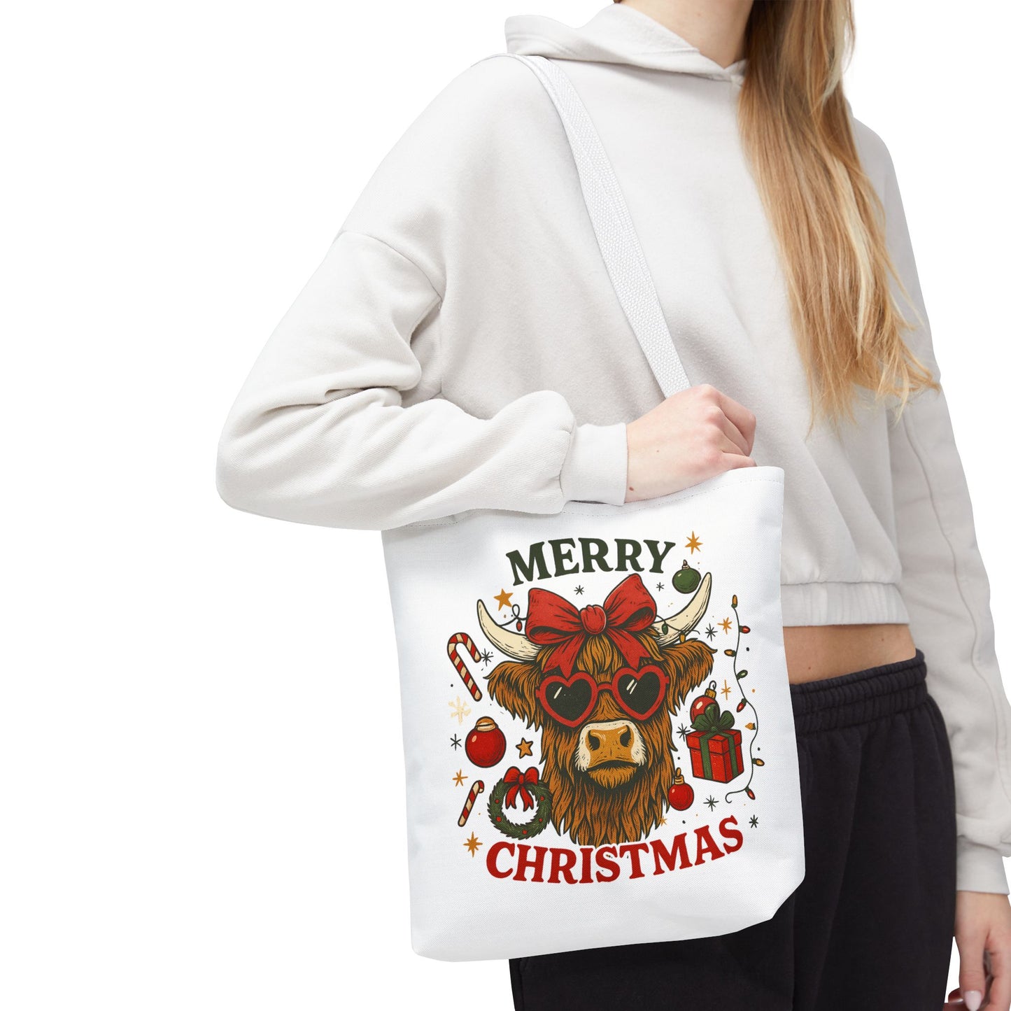 Christmas Cow Tote Bag
