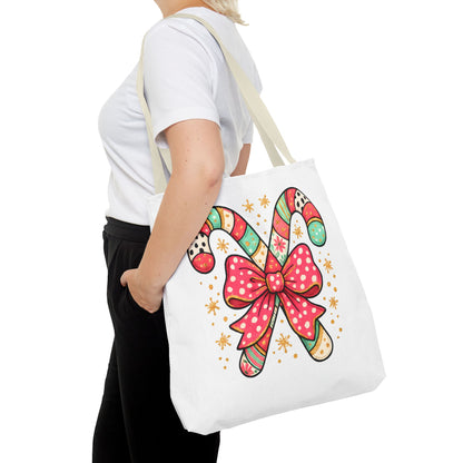 Candy Cane Holiday Tote Bag