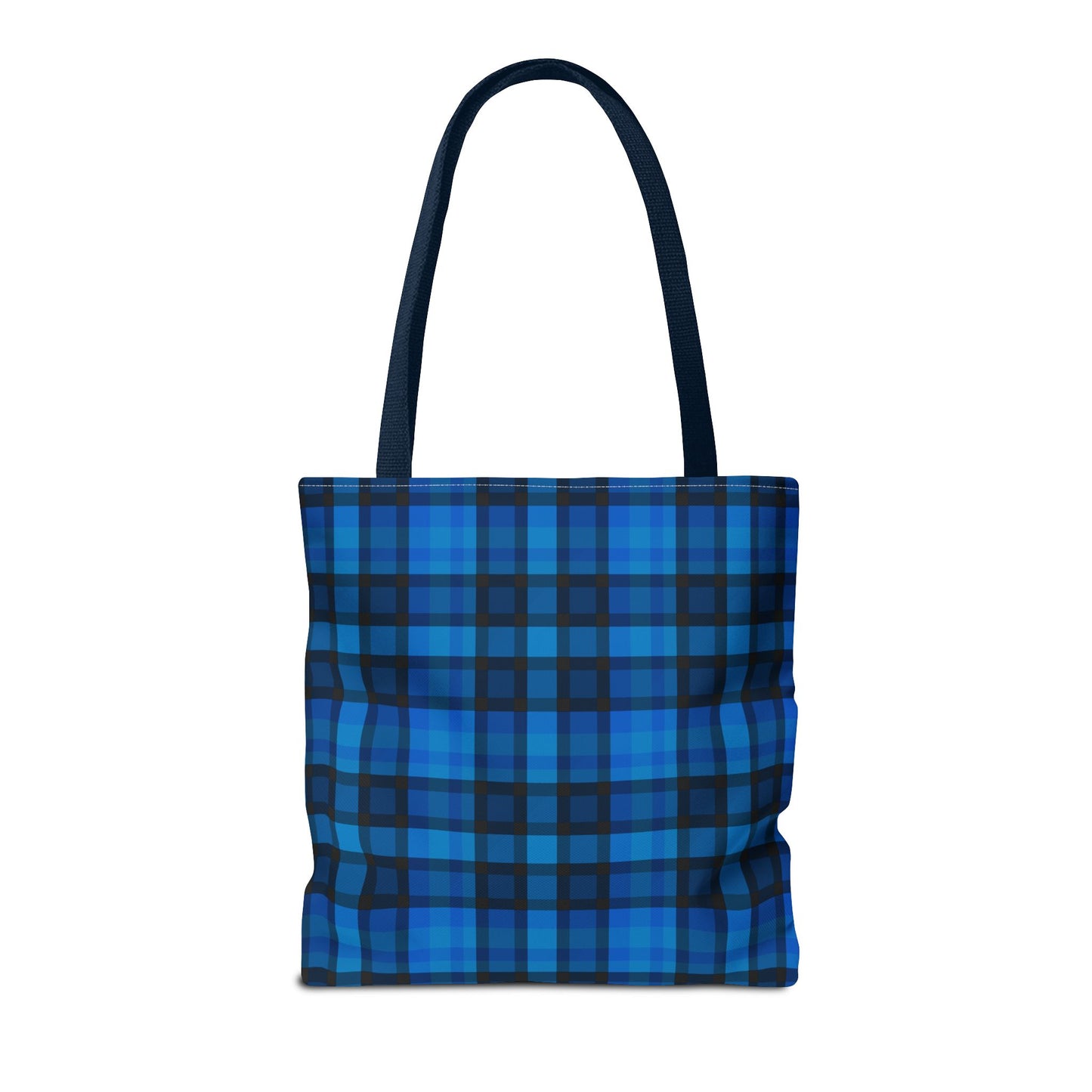 Blue Plaid Tote Bag, Gift for Her or Him,