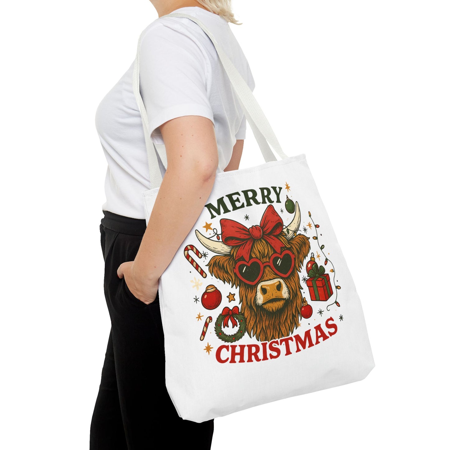 Christmas Cow Tote Bag