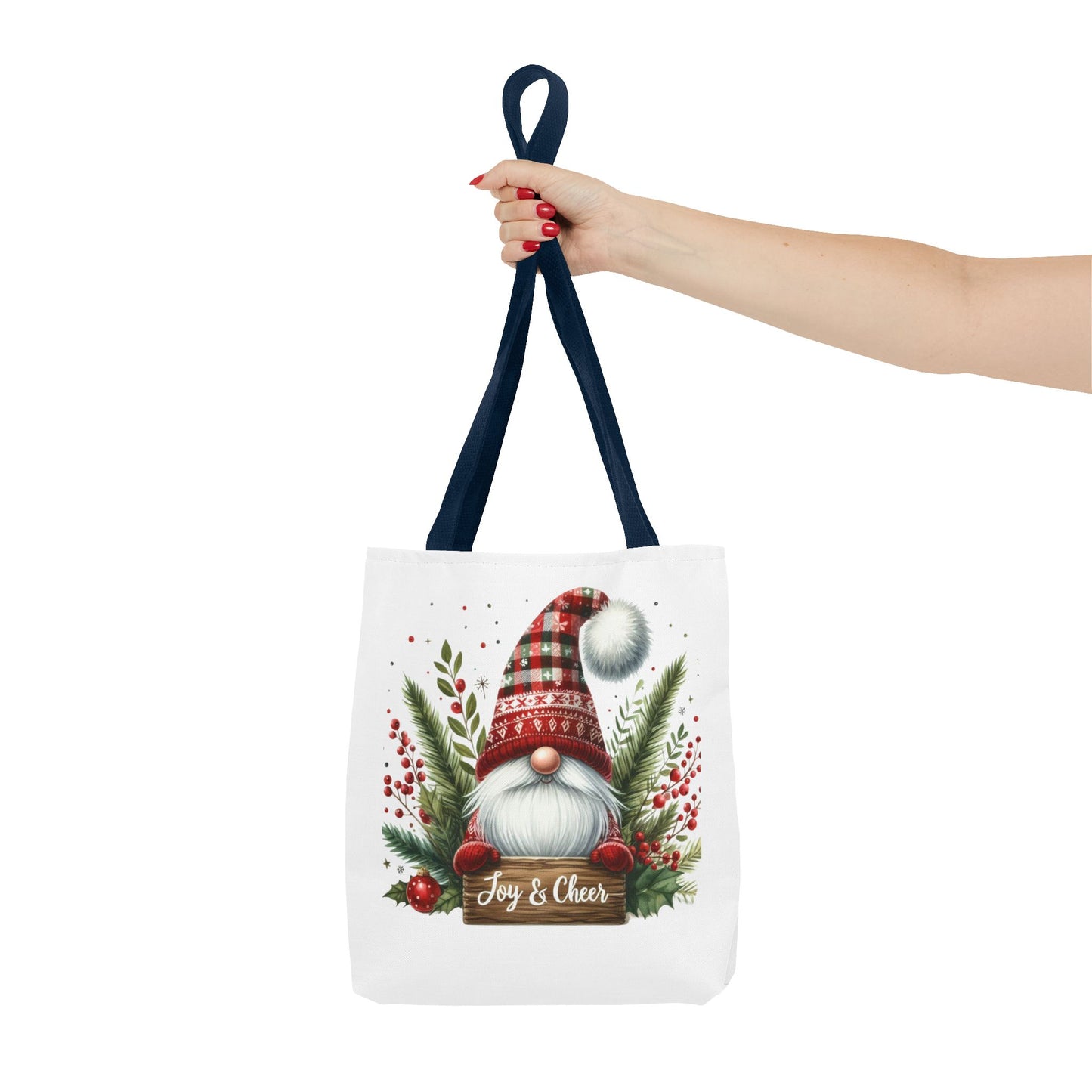 Christmas Gnome Tote Bag - Joy & Cheer Holiday Shopper