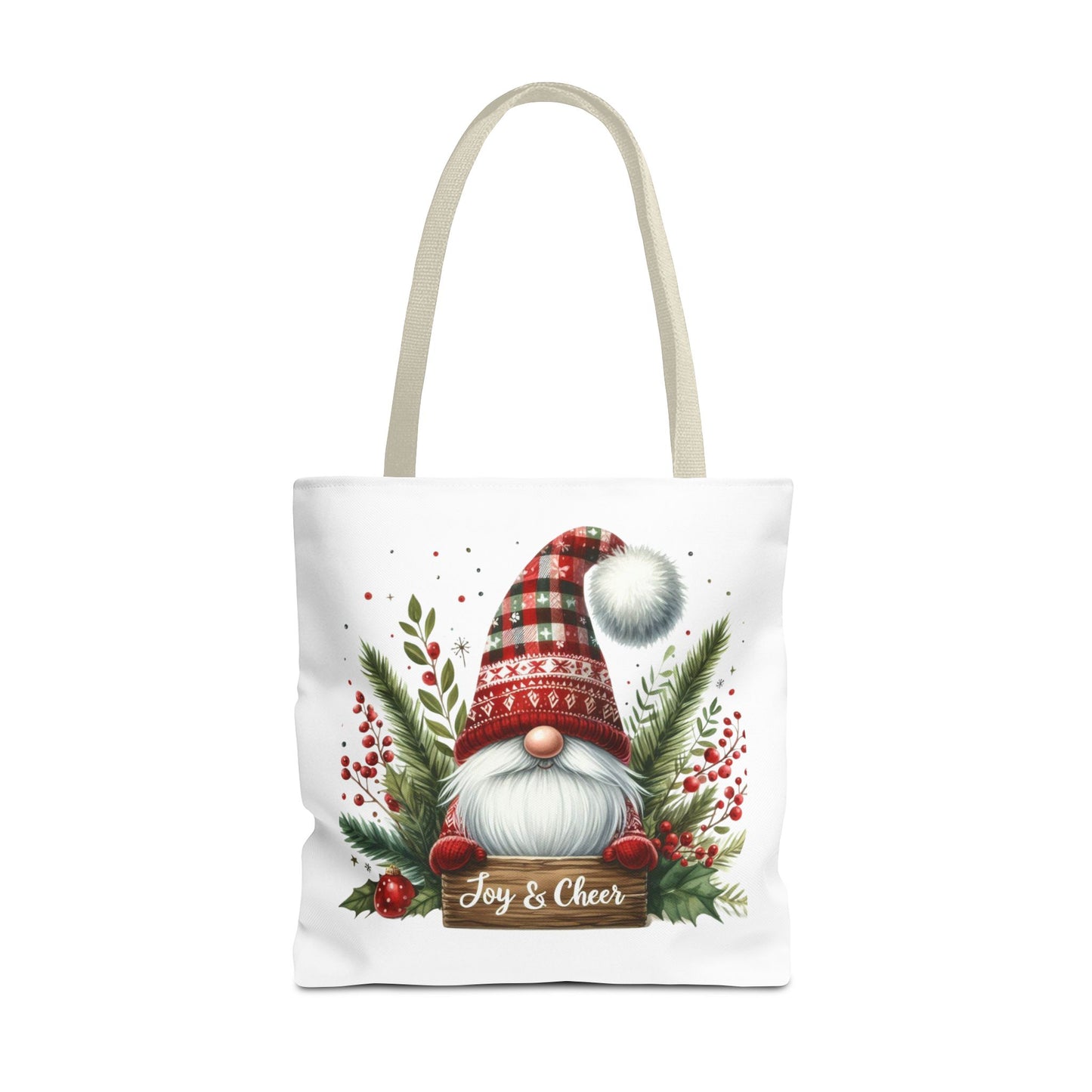 Christmas Gnome Tote Bag - Joy & Cheer Holiday Shopper