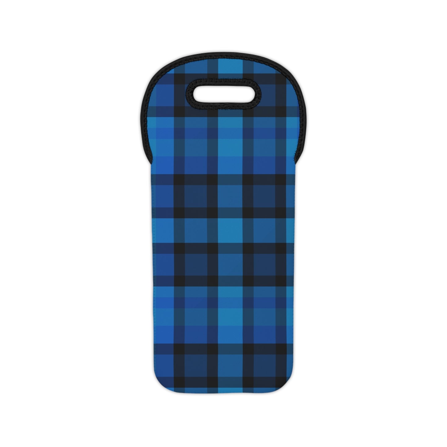 Stylish Blue Plaid Wine Tote Bag for Picnics, Weddings, Housewarming, Gifts