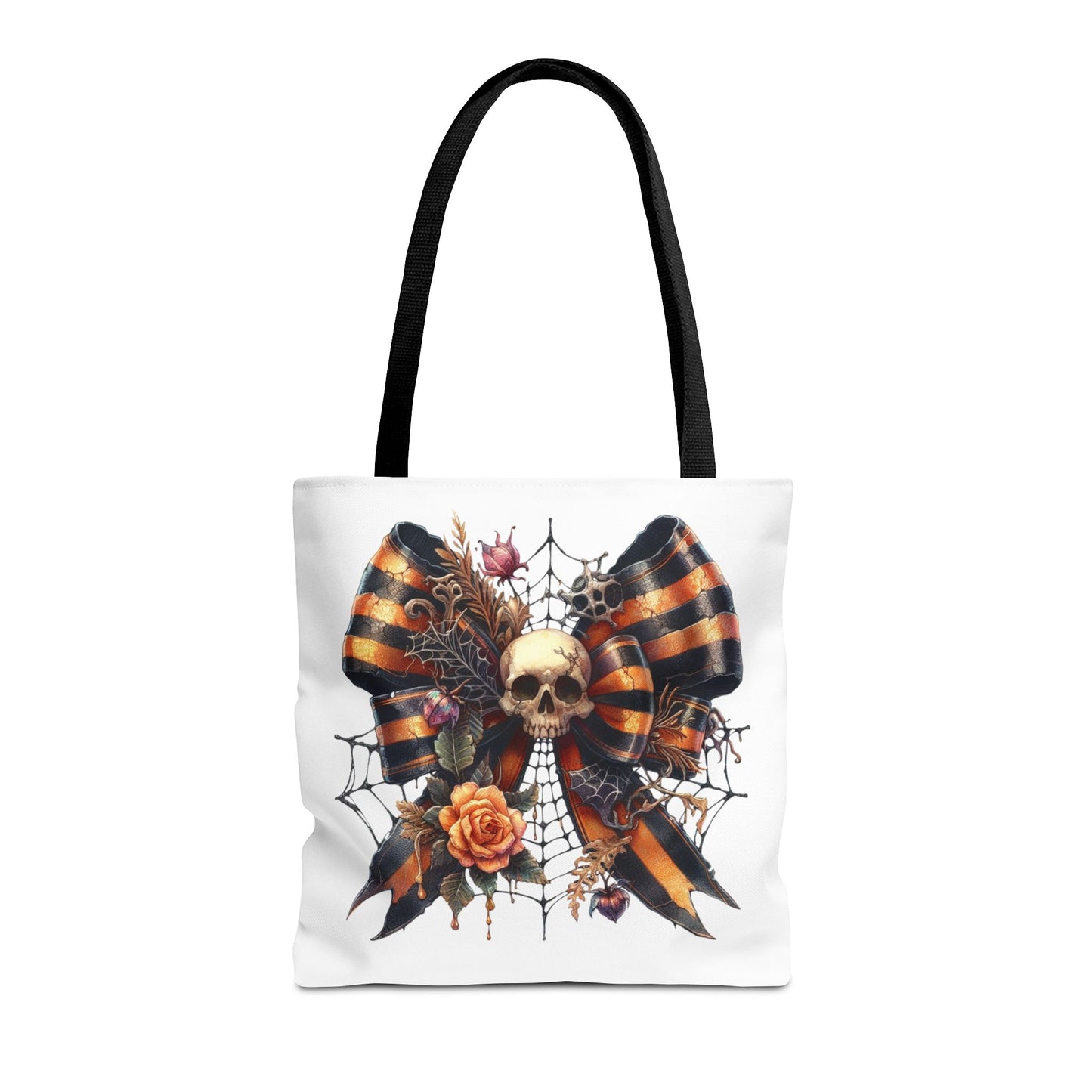 Halloween Skull & Ribbon Tote Bag