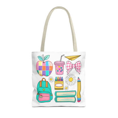 Colorful School Supplies Tote Bag, Perfect for Students & Teachers