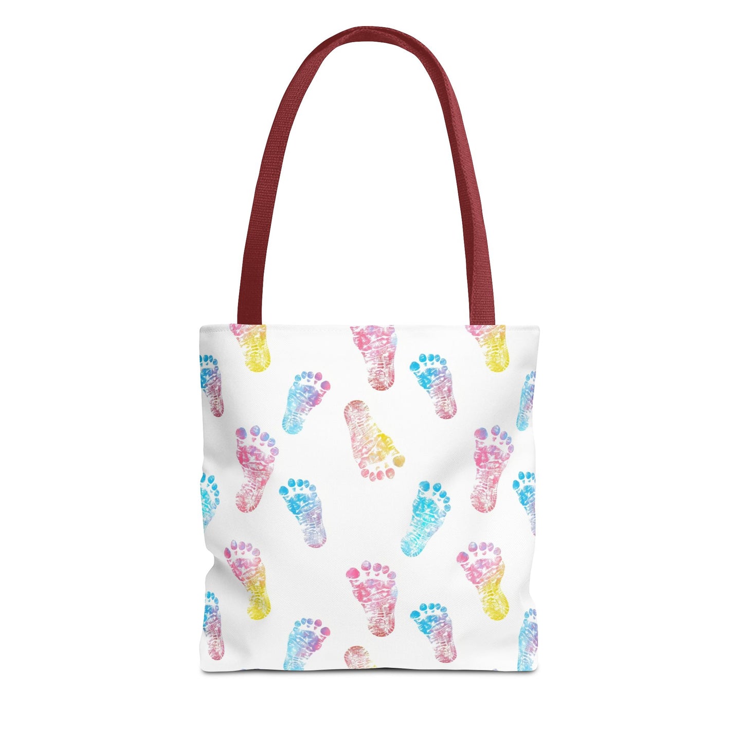 Colorful Baby Footprint Tote Bag,  Gift for New Moms