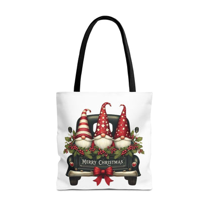 3 Christmas Gnomes in Truck Tote Bag, Fun Holiday Gift