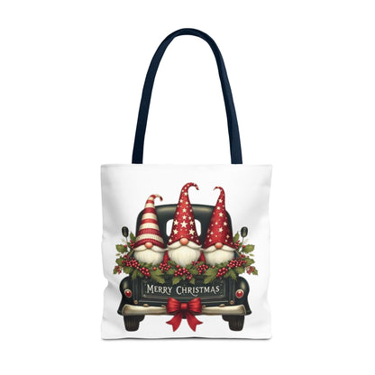 3 Christmas Gnomes in Truck Tote Bag, Fun Holiday Gift
