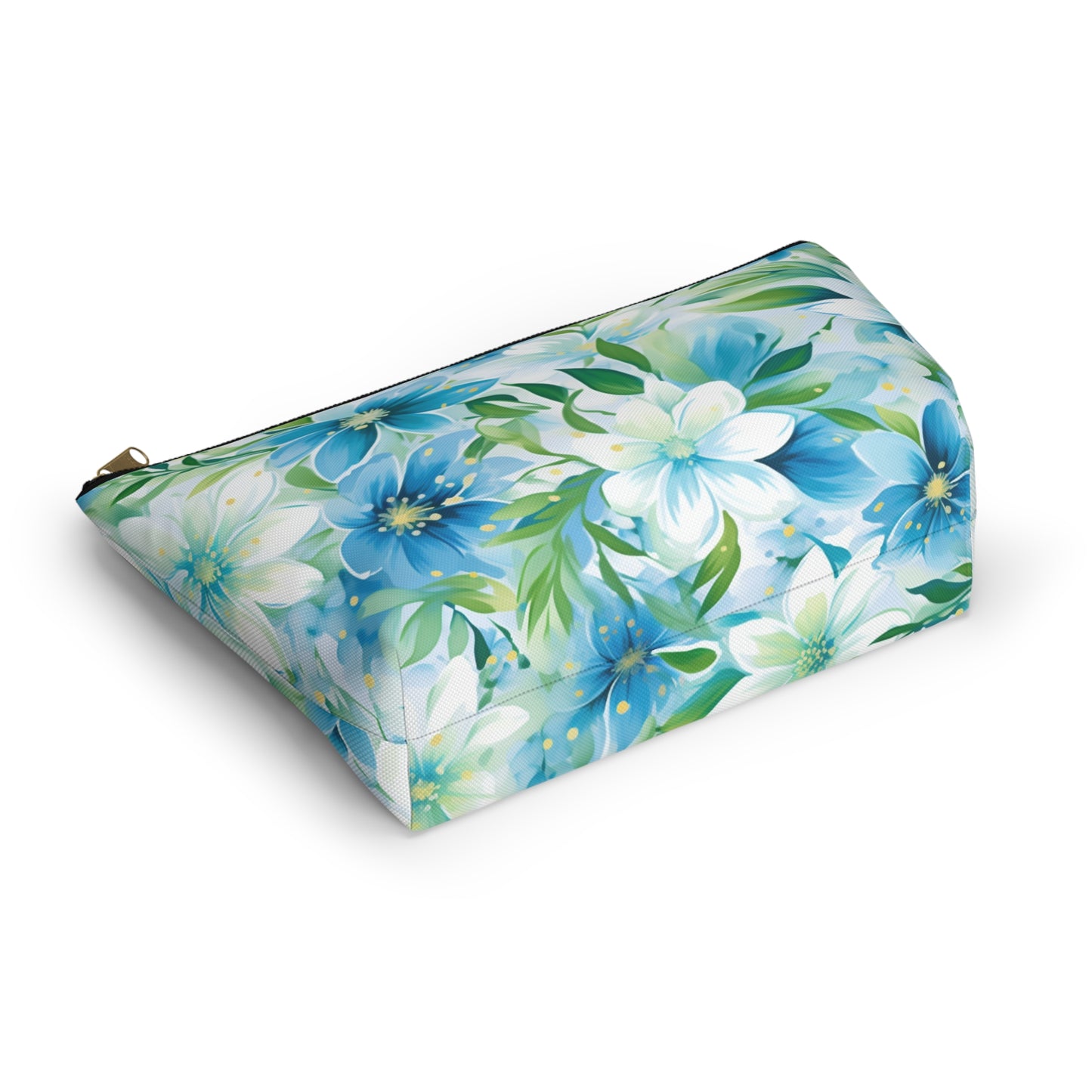 Floral Blue Makeup Pouch
