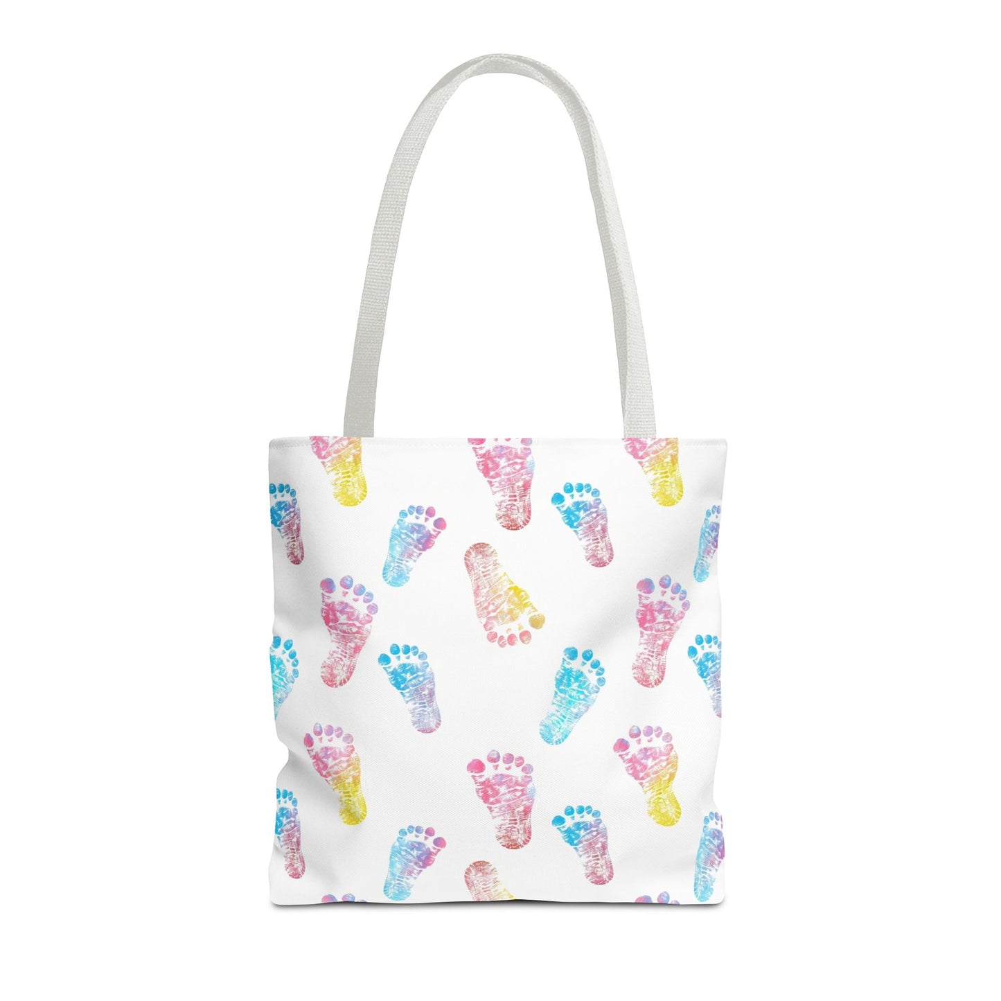Colorful Baby Footprint Tote Bag,  Gift for New Moms