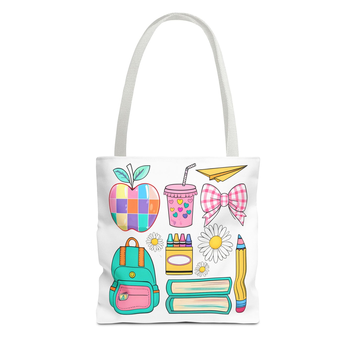 Colorful School Supplies Tote Bag, Perfect for Students & Teachers