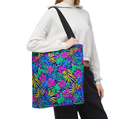 Tropical Floral Tote Bag, Beach Bag, Shopping Tote