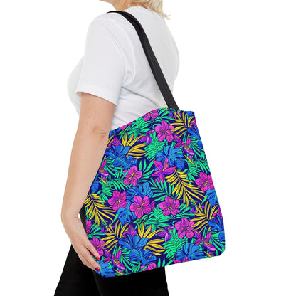 Tropical Floral Tote Bag, Beach Bag, Shopping Tote
