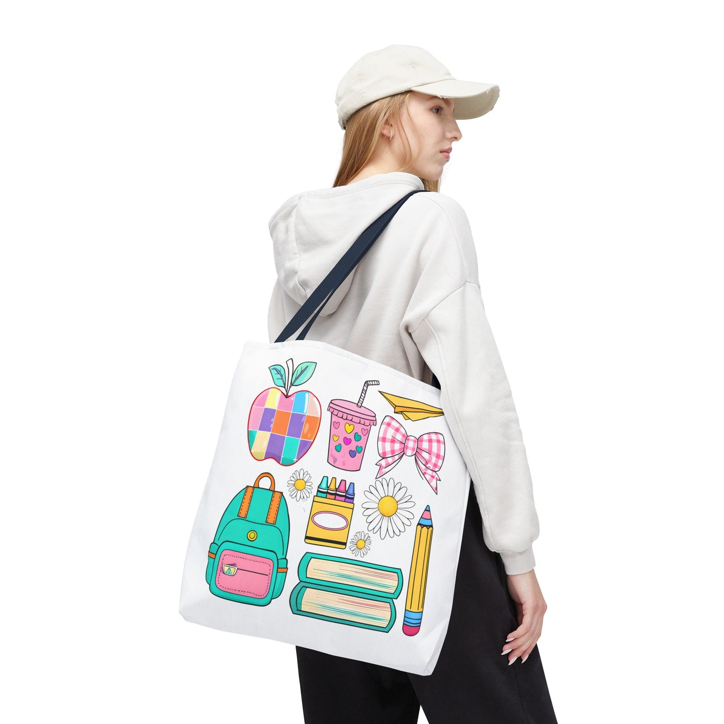 Colorful School Supplies Tote Bag, Perfect for Students & Teachers
