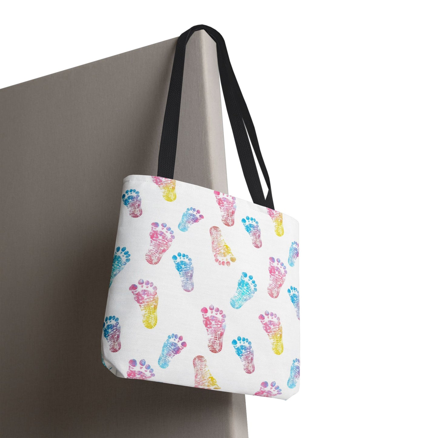 Colorful Baby Footprint Tote Bag,  Gift for New Moms