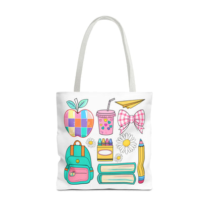 Colorful School Supplies Tote Bag, Perfect for Students & Teachers