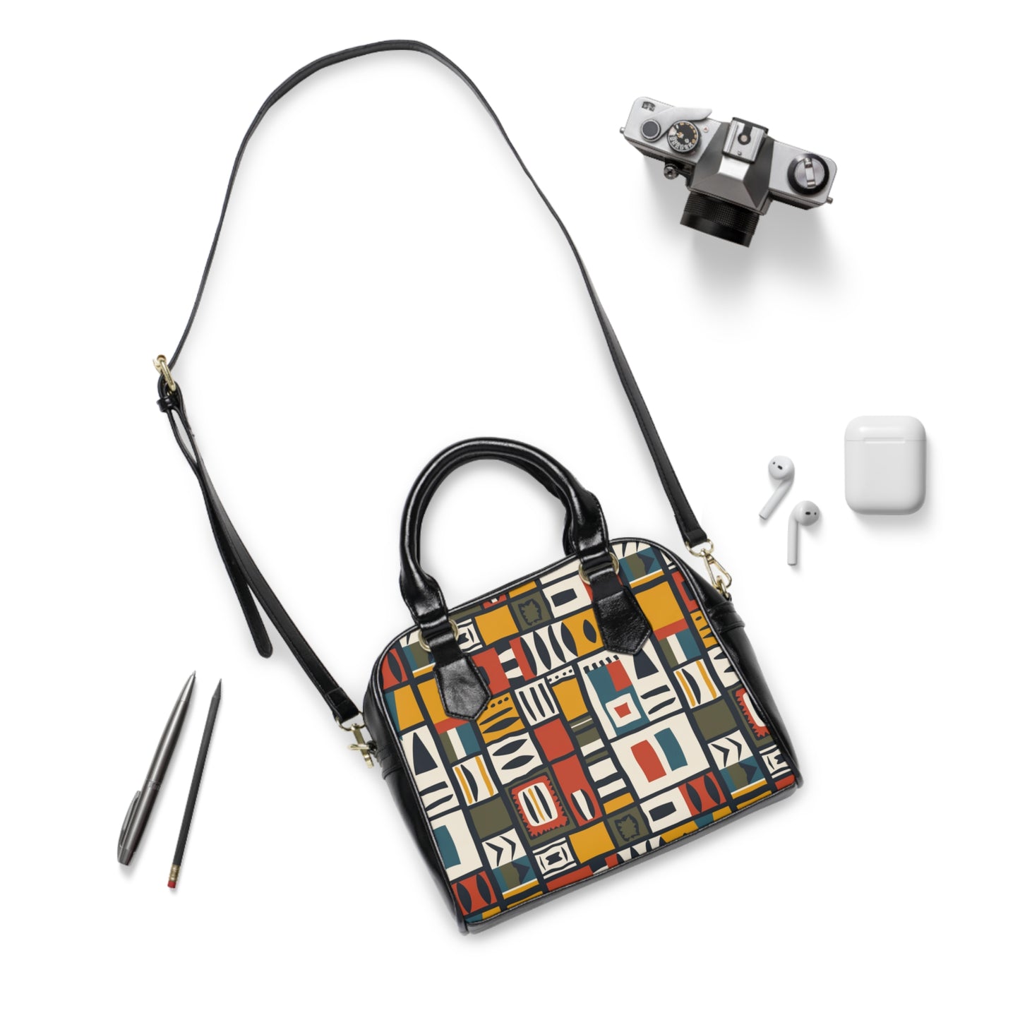Geometric Tribal Print Shoulder Handbag