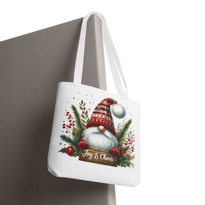 Christmas Gnome Tote Bag - Joy & Cheer Holiday Shopper