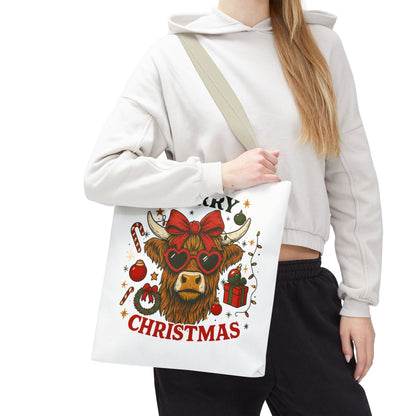Christmas Cow Tote Bag