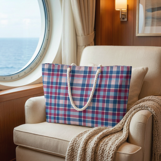 Plaid Weekender Bag, Overnight Bag, Weekend Getaway Essential