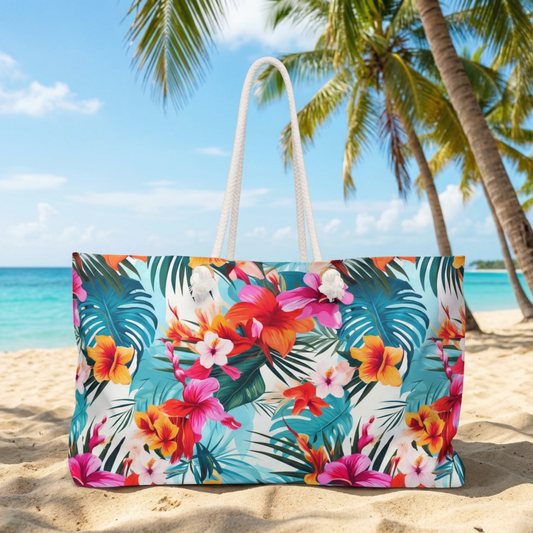 Tropical Floral Weekender Beach Bag