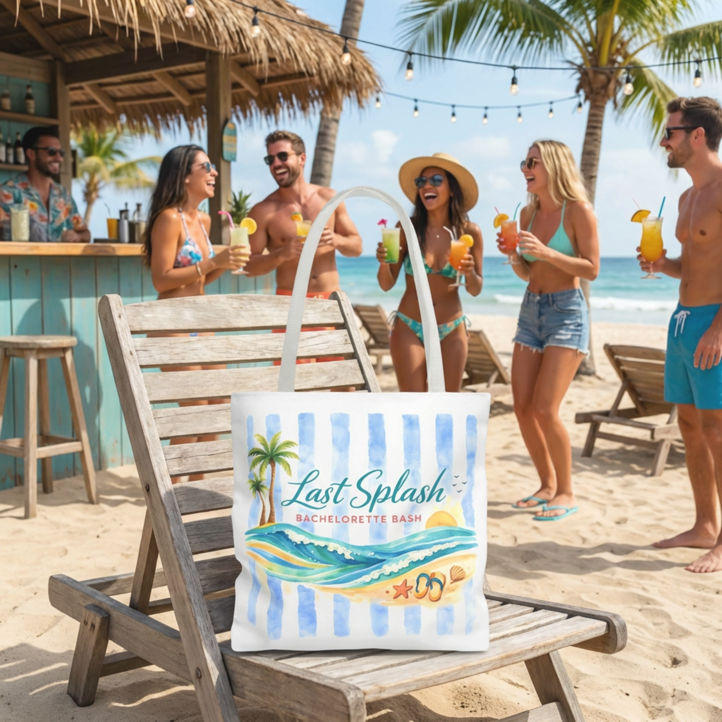 Last Splash Bachelorette Tote Bag – Beach Party Bridal Favor