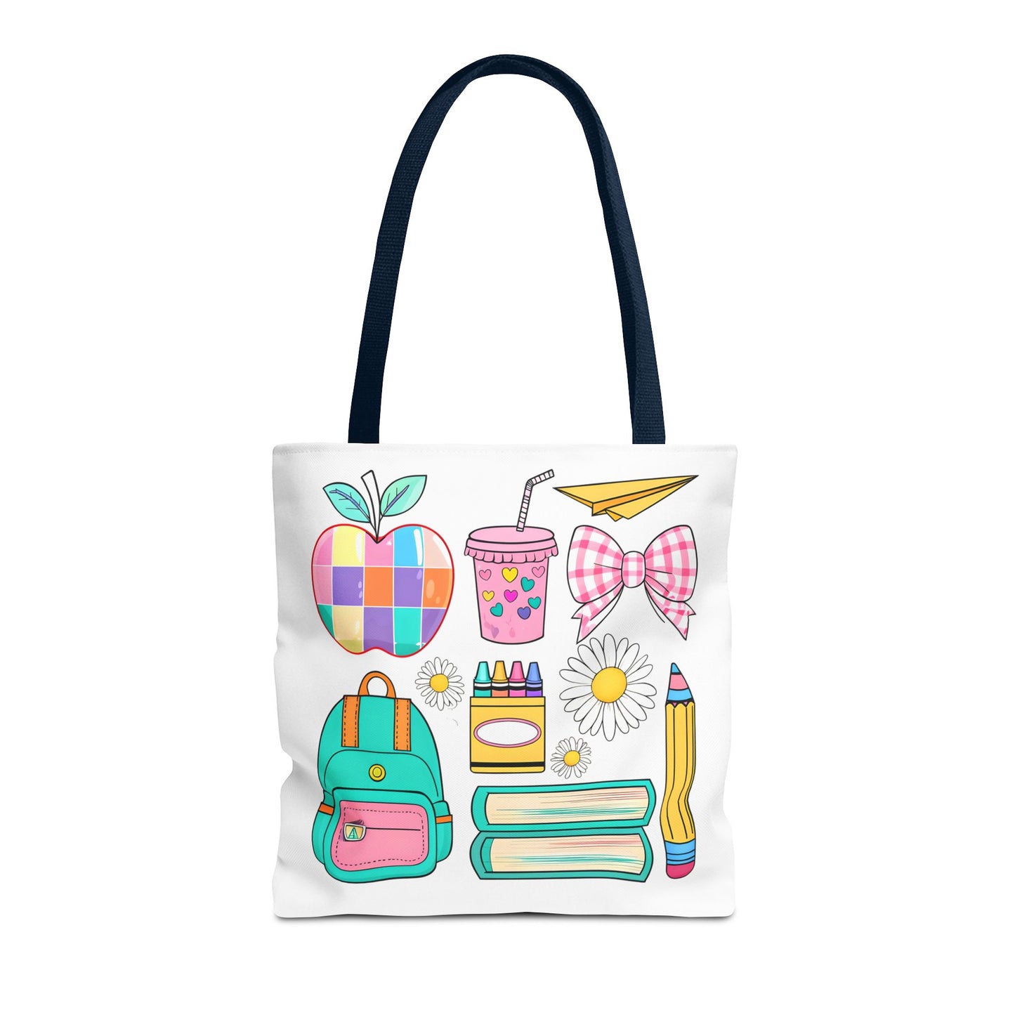 Colorful School Supplies Tote Bag, Perfect for Students & Teachers