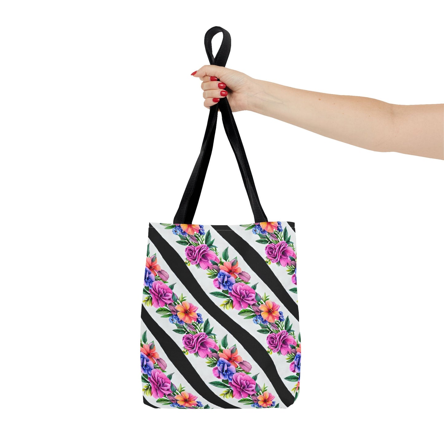 Floral Stripe Tote Bag,