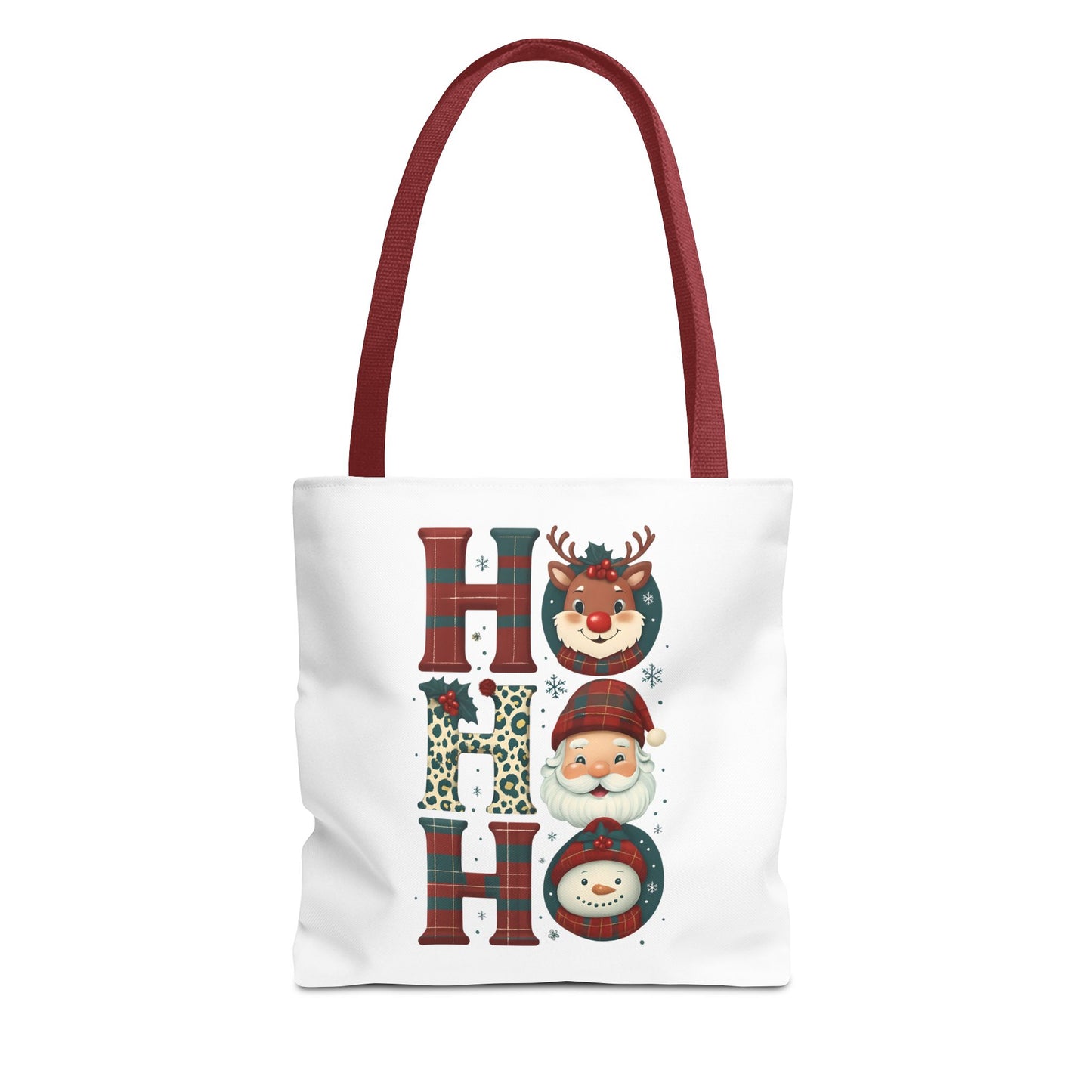 Cute Santa and Reindeer Design Festive Holiday Tote Bag