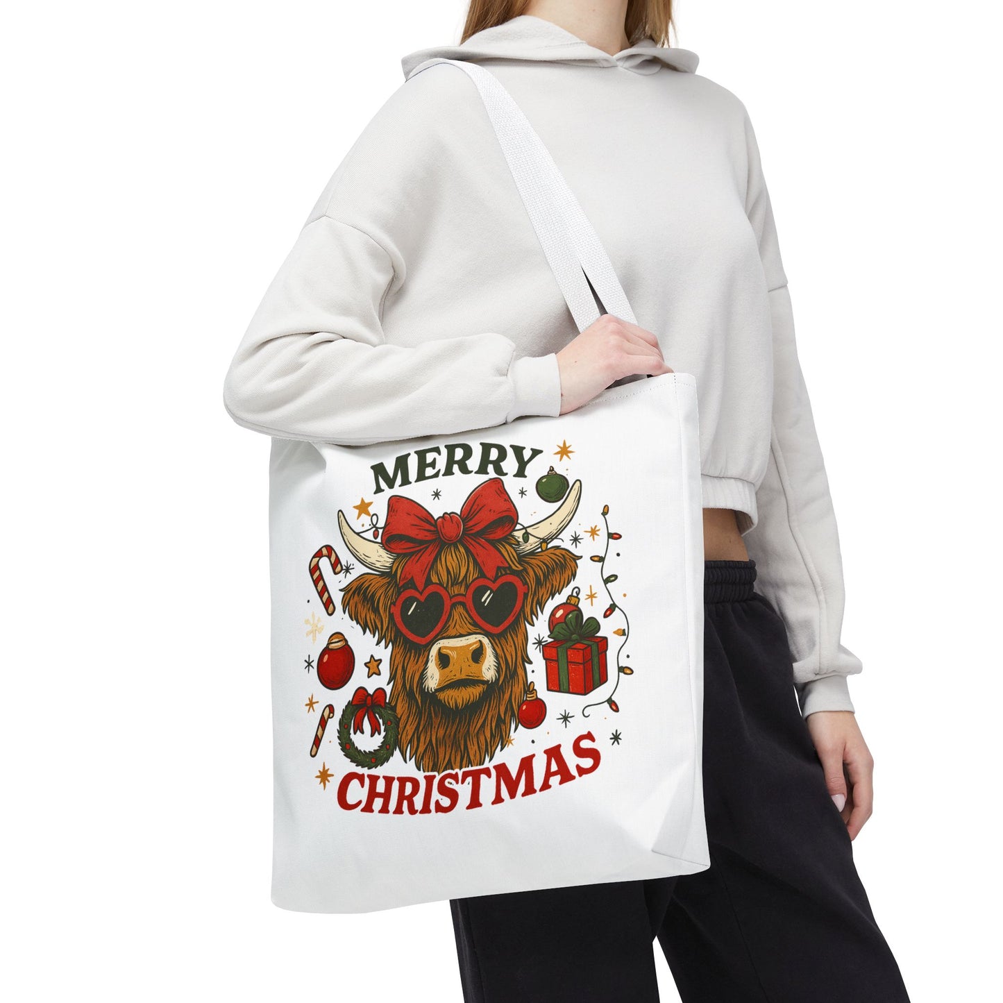 Christmas Cow Tote Bag