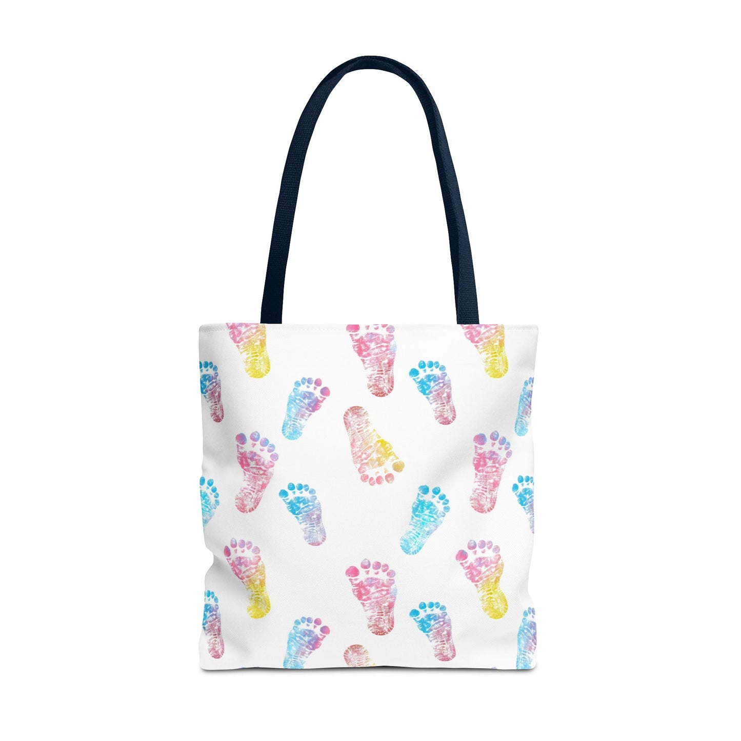 Colorful Baby Footprint Tote Bag,  Gift for New Moms