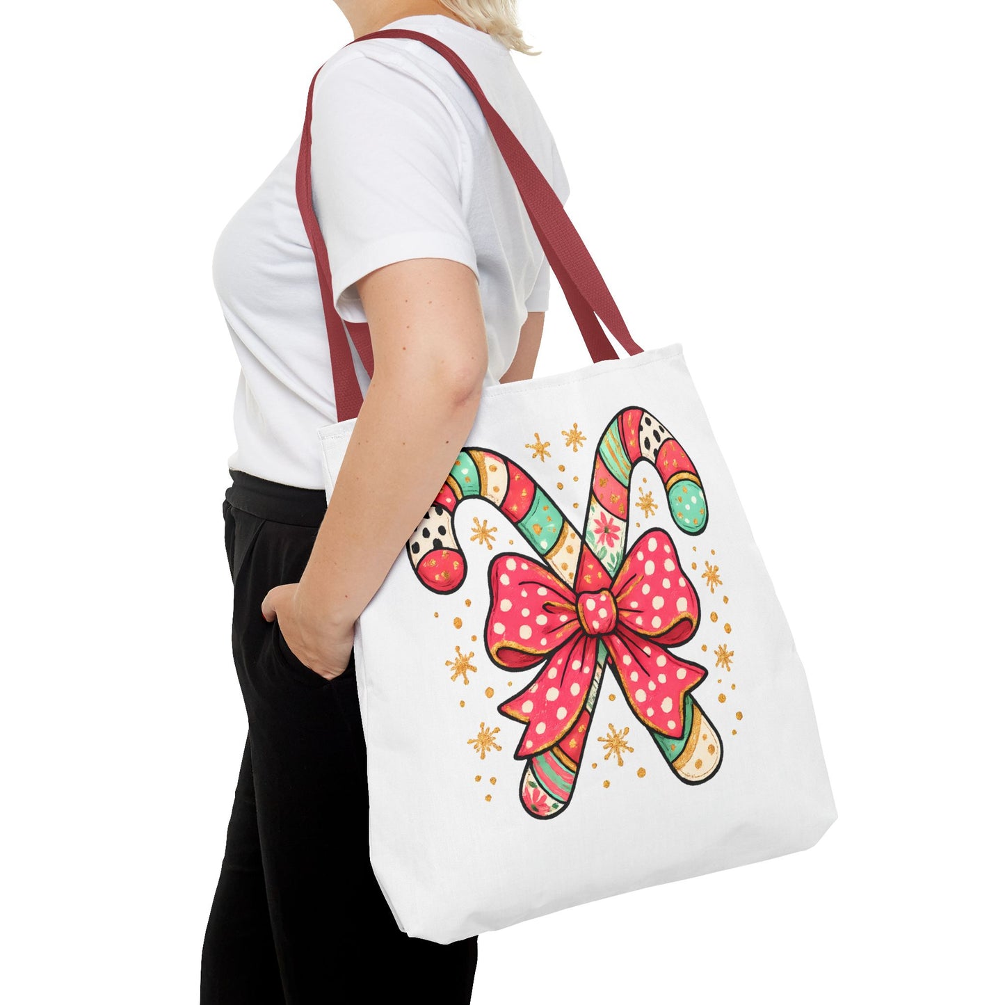 Candy Cane Holiday Tote Bag