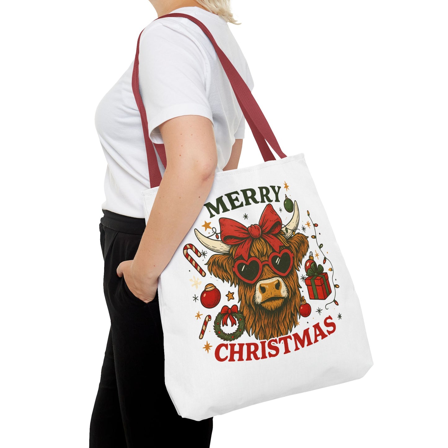 Christmas Cow Tote Bag