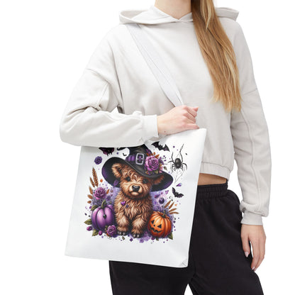Halloween Cow Witch Tote Bag