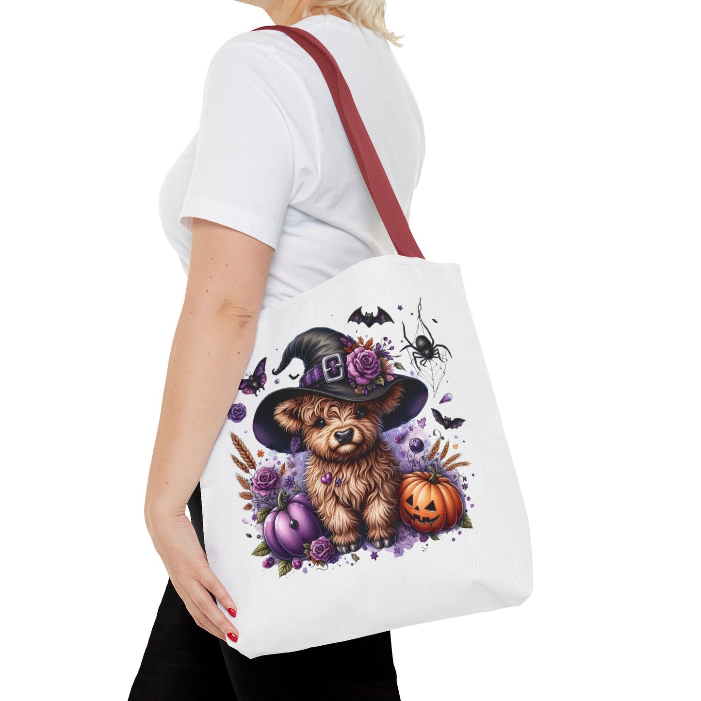 Halloween Cow Witch Tote Bag