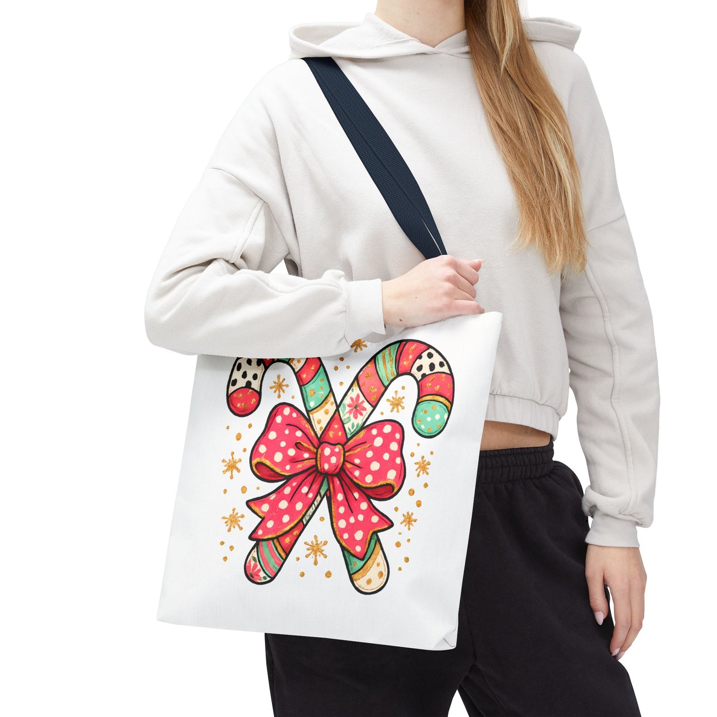 Candy Cane Holiday Tote Bag